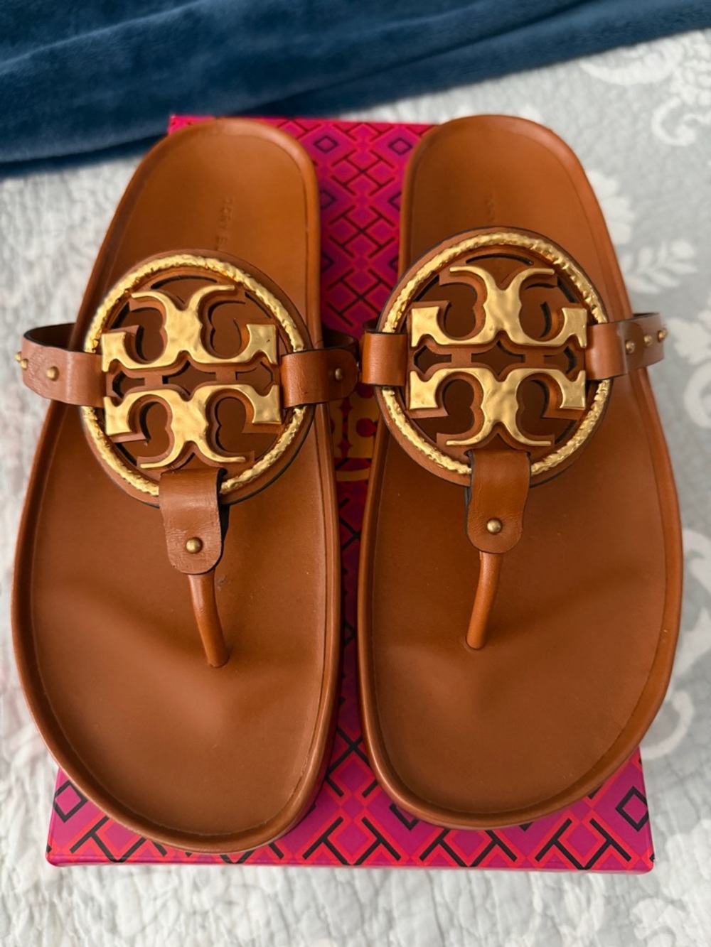 Tory Burch Miller Cloud Vintage Plaque Vachetta Leather